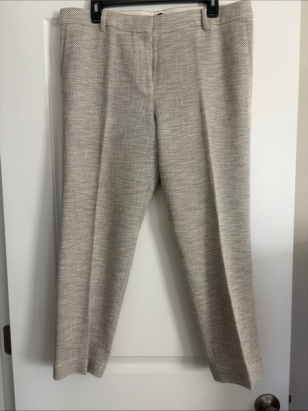 Ann Taylor textured basketweave ankle trousers